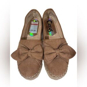 Sam Edelman Tan Espadrille Loafers with Bow